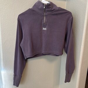 Kith Women´s Rae Cropped Quarter Zip Neutral Sweater Size XS